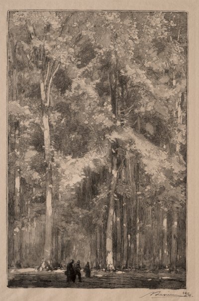 Le Matin, Forts Marlotte Crossroads, 1889. tekijältä Auguste Louis Lepère