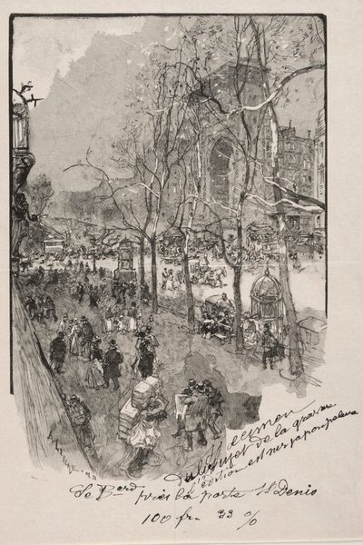 Boulevards, lähellä Porte St. Denis tekijältä Auguste Louis Lepère