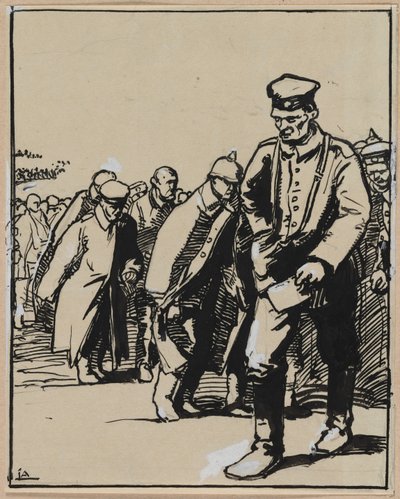 Saksalaisten vankien ryhmän maaliskuu tekijältä Auguste Louis Lepère