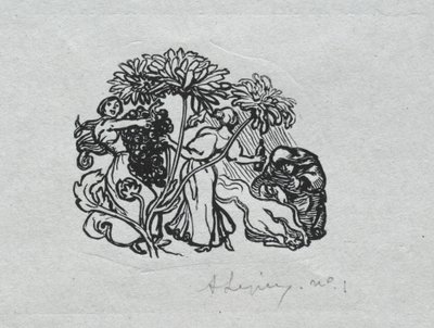 Pariisin almanakka, 1897: Tail-piece, syksy, 1897. tekijältä Auguste Louis Lepère