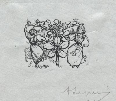 Pariisin almanakka, 1897: Tail-piece, kevät tekijältä Auguste Louis Lepère