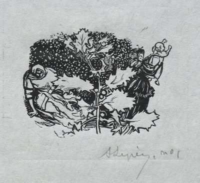Pariisin almanakka, 1897: Tail-piece, talvi tekijältä Auguste Louis Lepère