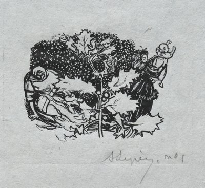 Pariisin almanakka, 1897: Tail-piece, talvi, 1897. tekijältä Auguste Louis Lepère