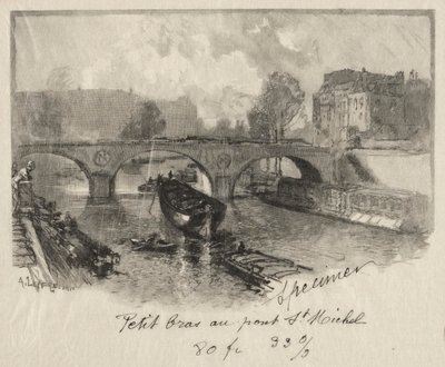 Pieni käsivarsi Pont St. Michelissä tekijältä Auguste Louis Lepère