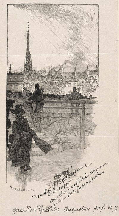Quai des Grands Augustins tekijältä Auguste Louis Lepère