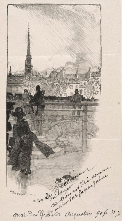 Quai des Grands Augustins. tekijältä Auguste Louis Lepère