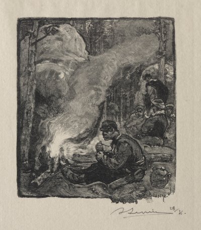Metsätyöntekijöiden ateria tekijältä Auguste Louis Lepère