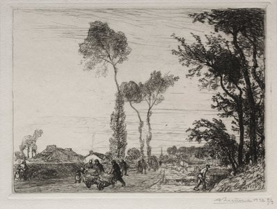 Paluu St. Jean-de-Mont Marketilta, 1910. tekijältä Auguste Louis Lepère