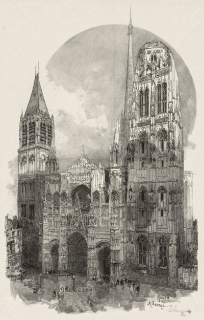 Kuvitettu Rouen: Rouenin katedraali, 1888. tekijältä Auguste Louis Lepère