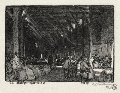 Kuvitettu Rouen: Halle aux Blès tekijältä Auguste Louis Lepère