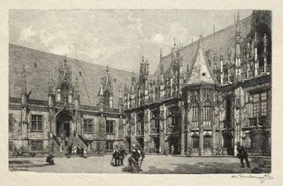 Kuvitettu Rouen: Oikeuspalatsi, 1896. tekijältä Auguste Louis Lepère