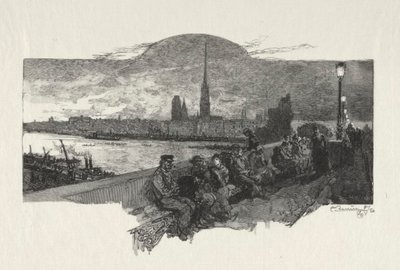 Kuvitettu Rouen: Kivien silta, 1896. tekijältä Auguste Louis Lepère