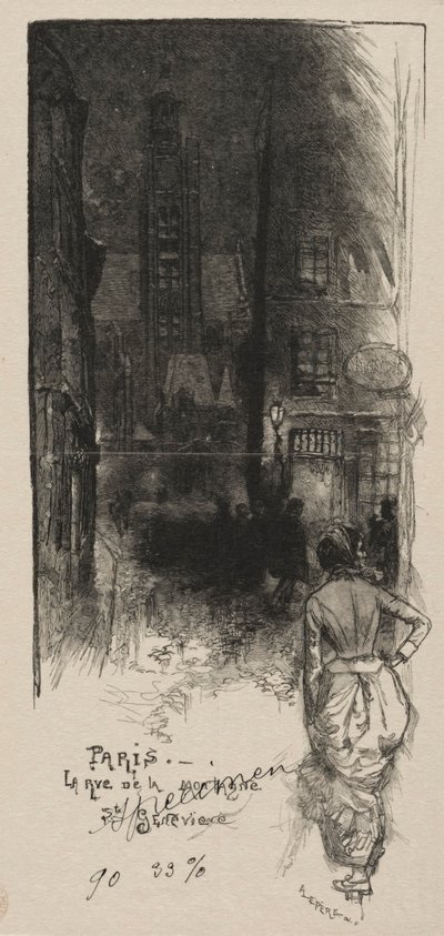 Rue de la Montagne, St. Genevieve. tekijältä Auguste Louis Lepère