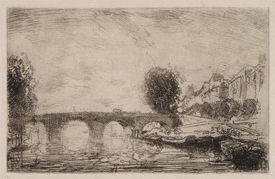 Auringonlasku Pont Mariessa tekijältä Auguste Louis Lepère