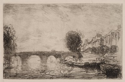 Auringonlasku Pont Mariessa, 1890. tekijältä Auguste Louis Lepère