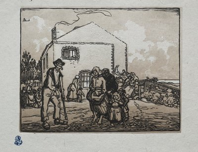 Kerjäläiset viimeisessä talossa tekijältä Auguste Louis Lepère