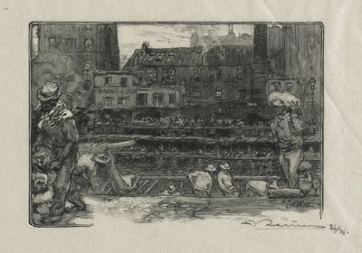 Kipsin purkajat (Canal St. Martin) tekijältä Auguste Louis Lepère