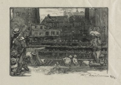 Kipsikanavan purkajat, St. Martin, 1890. tekijältä Auguste Louis Lepère