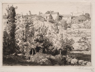 Meulen kylä, 1907. tekijältä Auguste Louis Lepère