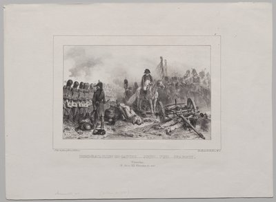Litografinen albumi vuodelta 1837: Puolipataljoona vasemmalla...Tavoite!...Tuli!...Lataa tekijältä Auguste Raffet