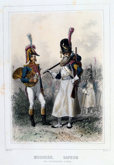 Grenadiers-à-Piedin muusikko ja sapööri, 1859. tekijältä Auguste Raffet