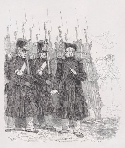 Vanha korpraali teoksesta The Complete Works of Béranger, 1836. tekijältä Auguste Raffet