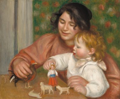 Lapsi leluineen - Gabrielle ja taiteilijan poika Jean tekijältä Auguste Renoir