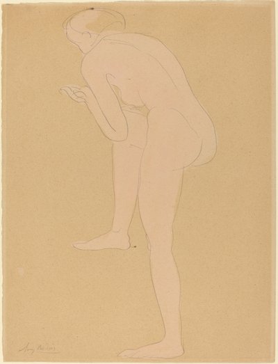 Figuuri Taivutus eteenpäin oikea polvi nostettuna tekijältä Auguste Rodin