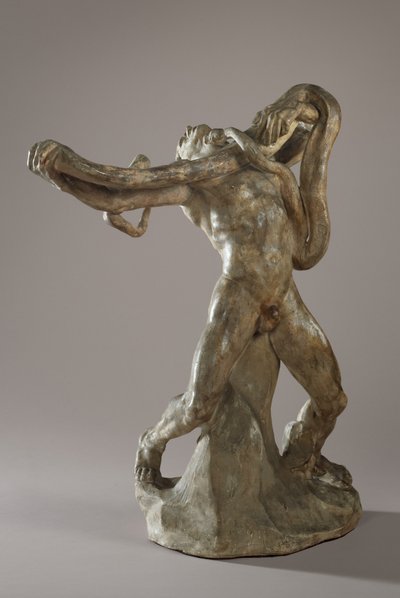 Mies käärmeen kanssa, n. 1886 tekijältä Auguste Rodin