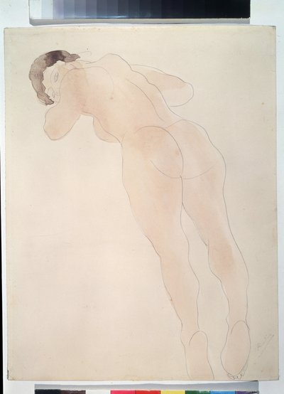 ""Nu"" (alaston) Nainen makaamassa. Akvarelli Auguste Rodin (1840-1917) 1900-1908 Pushkin-museo, Moskova tekijältä Auguste Rodin