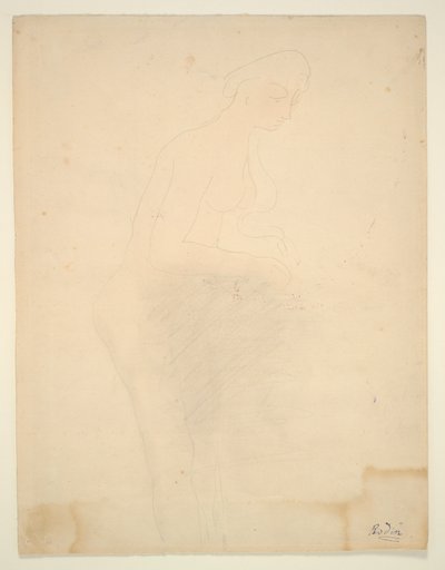Alaston seisten, oikea profiili tekijältä Auguste Rodin