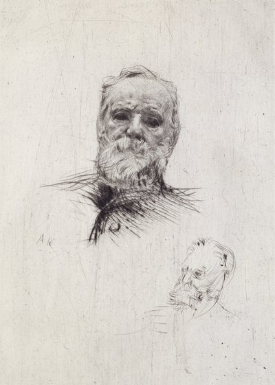 Victor Hugon (1802-85) muotokuva (litho) tekijältä Auguste Rodin