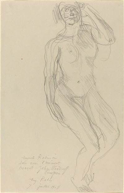 Istuva nainen alaston odottaa eteenpäin tekijältä Auguste Rodin