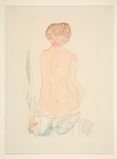 Istuva alaston, takaa katsottuna tekijältä Auguste Rodin