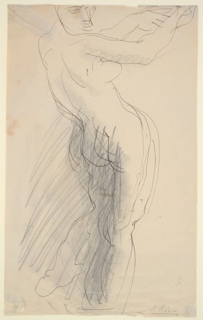 Pysyvä nainen alaston, kädet koholla tekijältä Auguste Rodin