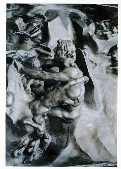 Helvetin portit, Ugolinon ja hänen poikiensa kuva, vasemmanpuoleinen keskipaneeli, pronssi noin 1887. tekijältä Auguste Rodin
