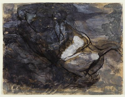 Noitien sapatti (etusivu); luonnoksia kentaureista (kääntöpuoli). tekijältä Auguste Rodin