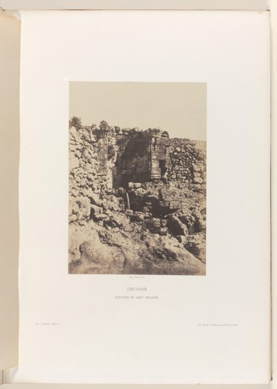 Fontein van Sint-Filippus, Jerusalem Jerusalem. Pyhän Filippuksen suihkulähde (otsikko esineessä) tekijältä Auguste Salzmann