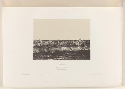 Gezicht op Jeruzalem, met de ommuring van de tempel Jerusalem. Temppelin kotelo. Yleinen näkymä itäpuolelta (otsikko esineessä) tekijältä Auguste Salzmann