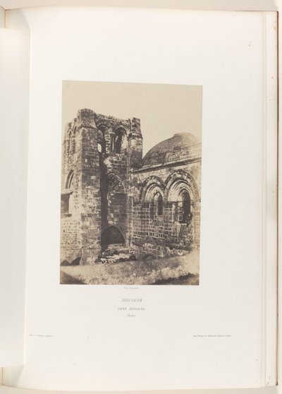 Pyhän haudan kirkon torni Jerusalemissa Jerusalem. Pyhä hauta. Clocher (otsikko esineessä) tekijältä Auguste Salzmann