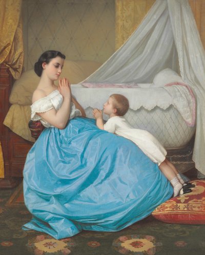 Nukkumaanmeno-rukous, 1858 tekijältä Auguste Toulmouche