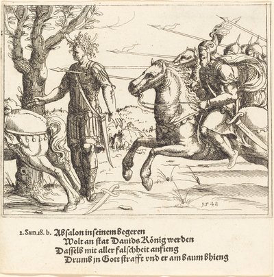 Joabin surmaama Absalom, 1548. tekijältä Augustin Hirschvogel
