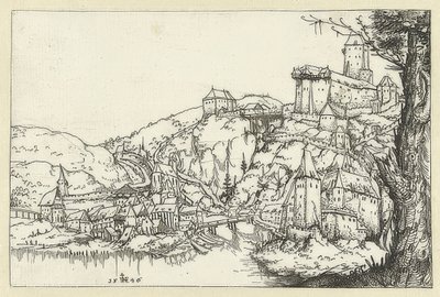 Näkymä Passausta. 1546 tekijältä Augustin Hirschvogel