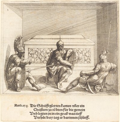 Kristus haudassa, 1548. tekijältä Augustin Hirschvogel