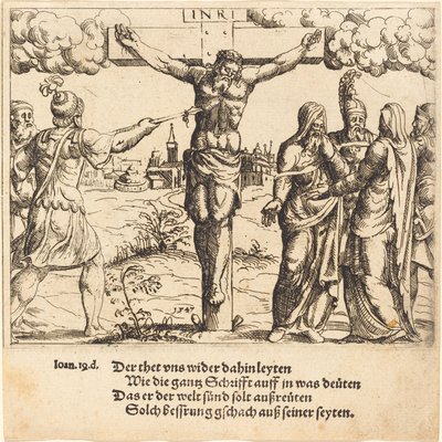Christ is Pierced with the Lance, 1547. tekijältä Augustin Hirschvogel