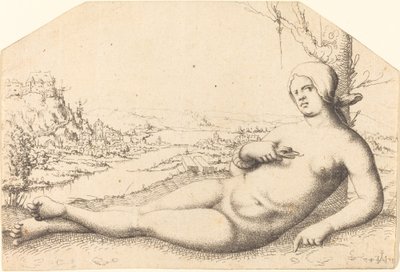 Kleopatran kuolema, 1547. tekijältä Augustin Hirschvogel