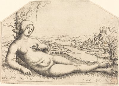 Kleopatran kuolema, 1547. tekijältä Augustin Hirschvogel