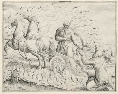 Elijah Ascends to Heavenfinnish tekijältä Augustin Hirschvogel