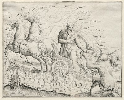 Elia Ascends to Heaven, 1547. tekijältä Augustin Hirschvogel