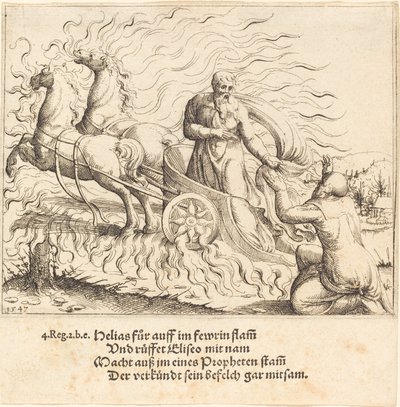 Elia viedään taivaaseen, 1547. tekijältä Augustin Hirschvogel
